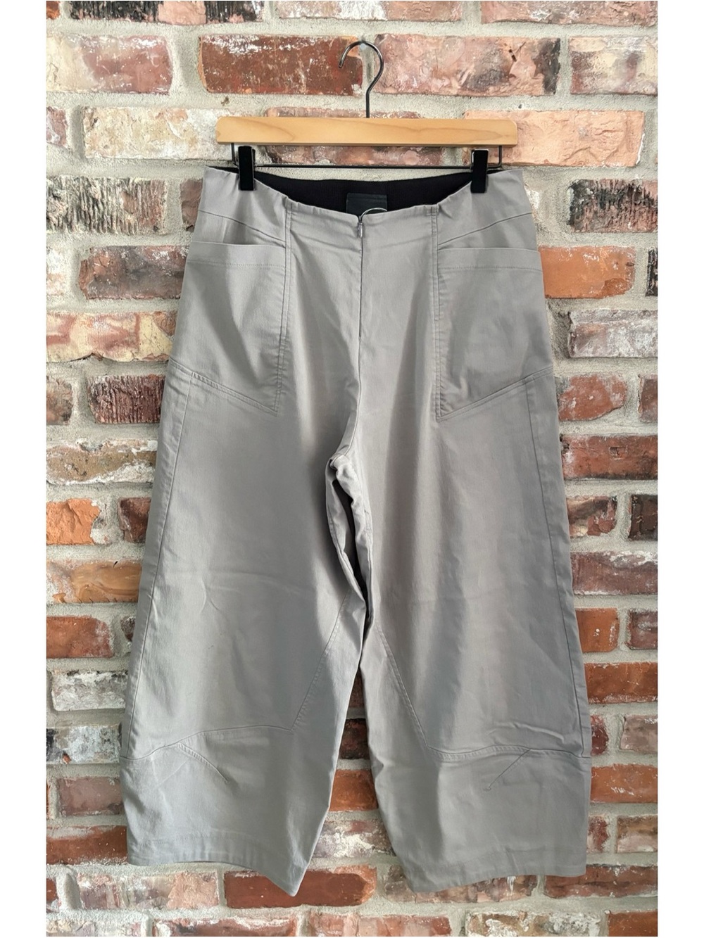 Porto San Francisco Gray Rimini Crop Barrel Wide Leg Pants, 3